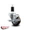 Service Caster 3'' Maroon Poly Swivel 1-3/8'' Expanding Stem Caster with Brake SCC-EX20S314-PPUB-MRN-TLB-138 - alternate 3